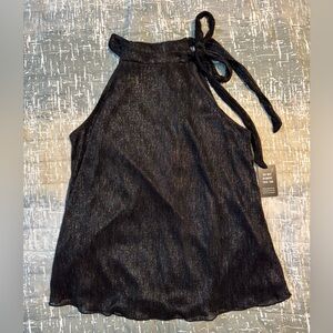 Express- NWT - Shimmering Black Halter Blouse
